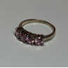925 Sterling Silver Pink CZ Ring Size 5