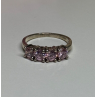 925 Sterling Silver Pink CZ Ring Size 5