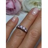925 Sterling Silver Pink CZ Ring Size 5