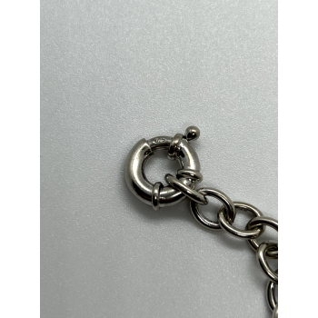 925 STERLING SILVER  PINK TOPAZ HEART BRACELET