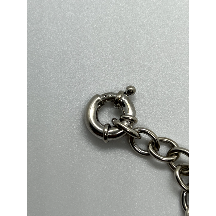 925 STERLING SILVER  PINK TOPAZ HEART BRACELET