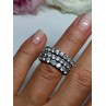 925 Sterling Silver CZ Triple Ring Size 5