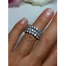 925 Sterling Silver CZ Triple Ring Size 5