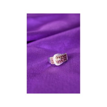 925 Sterling Silver Pink Spinel & White Sapphire 