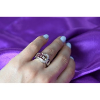 925 Sterling Silver Pink Spinel & White Sapphire 