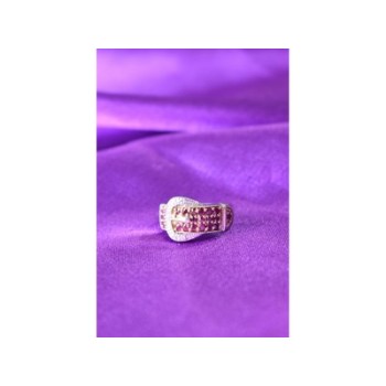 925 Sterling Silver Pink Spinel & White Sapphire 