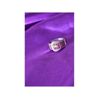 925 Sterling Silver Pink Spinel & White Sapphire 