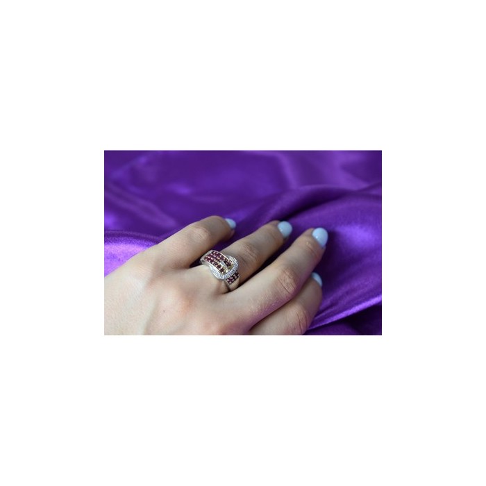 925 Sterling Silver Pink Spinel & White Sapphire 