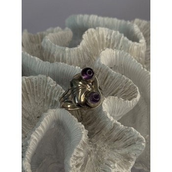 Vintage 925 Sterling Silver Amethyst Ring Adjustable