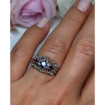 925 Sterling Silver Spinel Ring Size 6