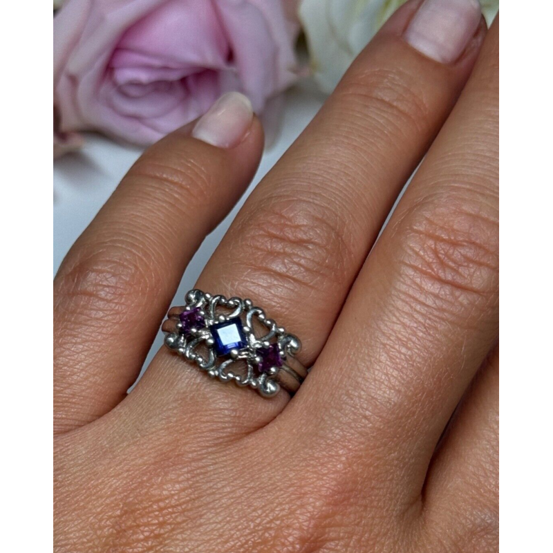 925 Sterling Silver Spinel Ring Size 6