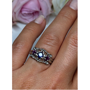 925 Sterling Silver Spinel Ring Size 6