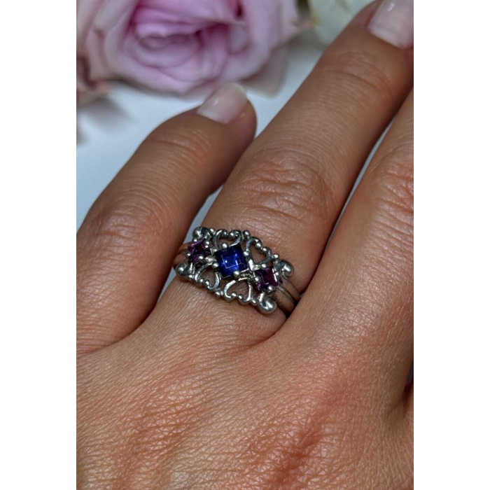 925 Sterling Silver Spinel Ring Size 6