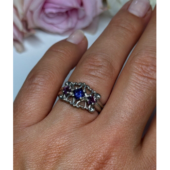 925 Sterling Silver Spinel Ring Size 6