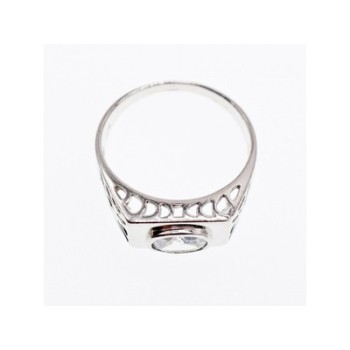 925 Sterling Silver CZ Men's Ring Size 15.25