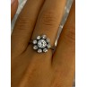 925 Sterling Silver CZ Flower Ring Size 9