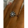 925 Sterling Silver CZ Flower Ring Size 9