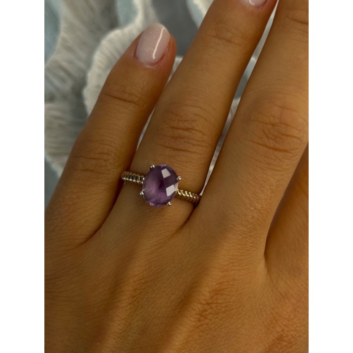 925 Sterling Silver Amethyst Ring Size 6.5