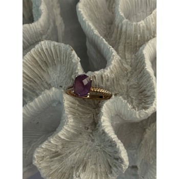 925 Sterling Silver Amethyst Ring Size 6.5
