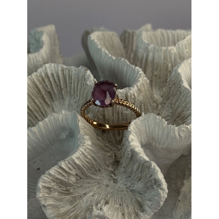 925 Sterling Silver Amethyst Ring Size 6.5