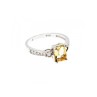 925 Sterling Silver Yellow Tourmaline & CZ Ring Size 8.5