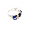 925 STERLING SILVER SODALITE & MOTHER OF PEARL  RING SIZE 11.75
