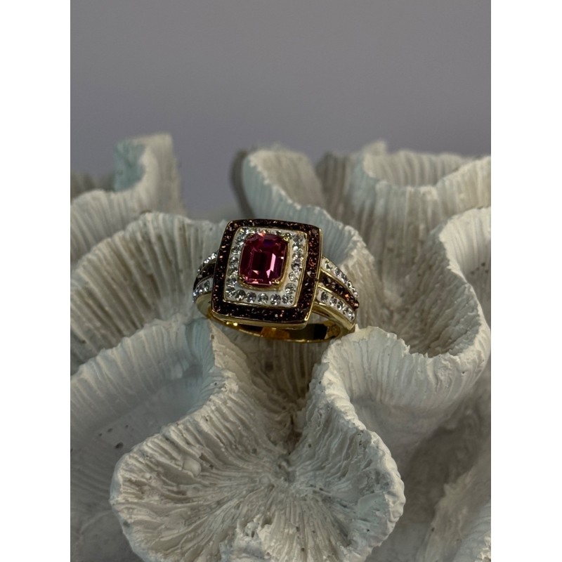 Seta 925 Sterling Silver Gold Plated Spinel Ring Size 10