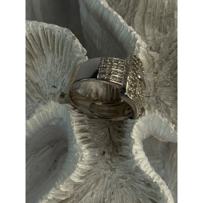 925 Sterling Silver Belt CZ Ring Size 9