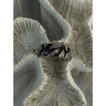 925 Sterling Silver Sapphire Ring Size 7