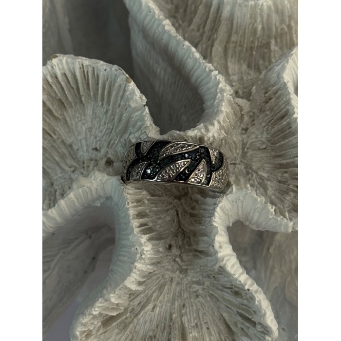 925 Sterling Silver Sapphire Ring Size 7