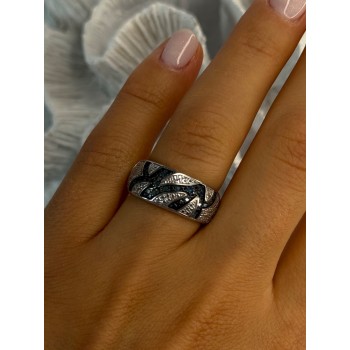 925 Sterling Silver Sapphire Ring Size 7