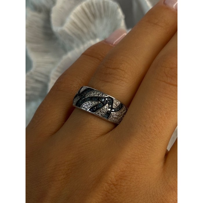 925 Sterling Silver Sapphire Ring Size 7