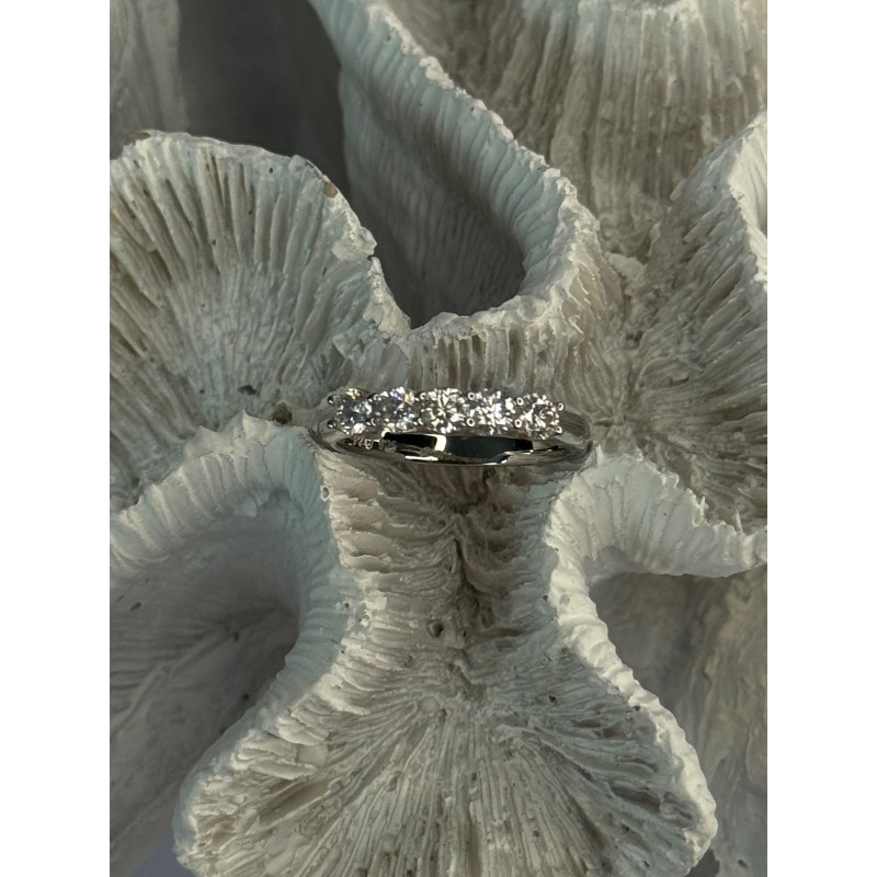 Paj 925 Sterling Silver White Topaz Ring Size 8