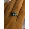 925 Sterling Silver Alexandrite Heart & Beryl Ring Size 10