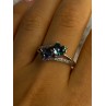 925 Sterling Silver Alexandrite Heart & Beryl Ring Size 10