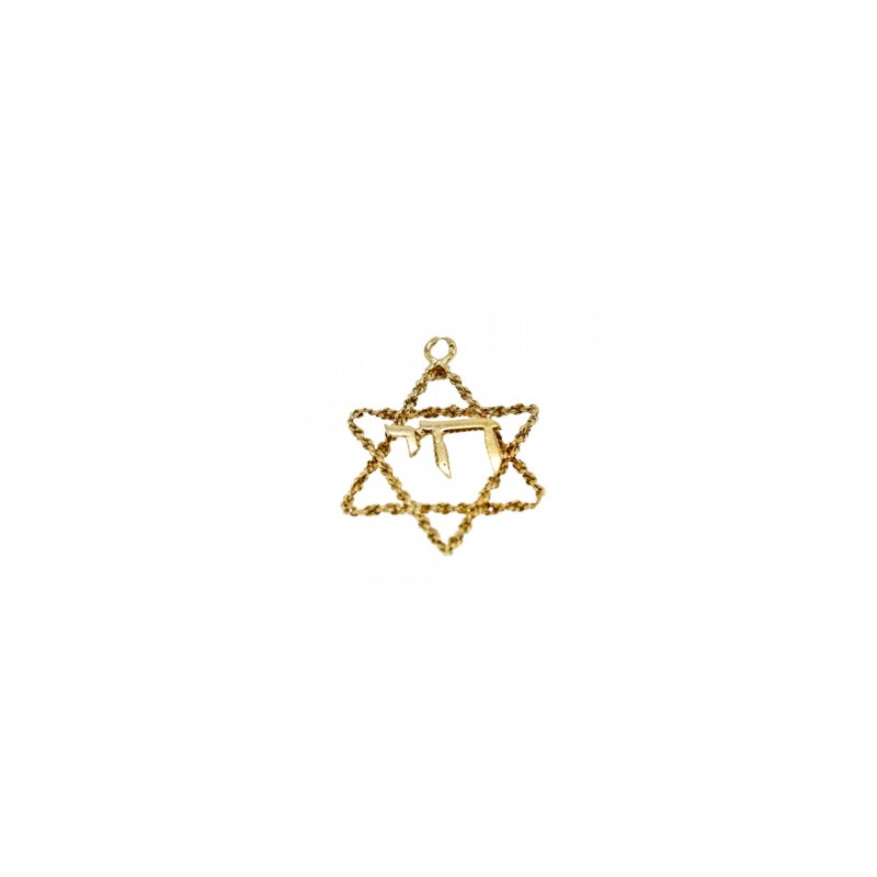 14K YELLOW GOLD STAR OF DAVID PENDANT