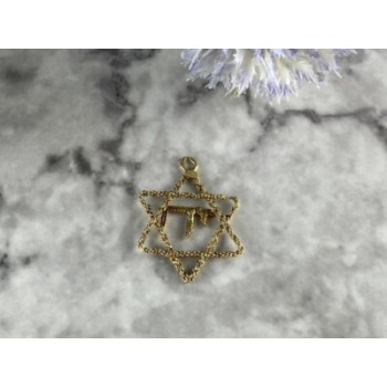 14K YELLOW GOLD STAR OF DAVID PENDANT