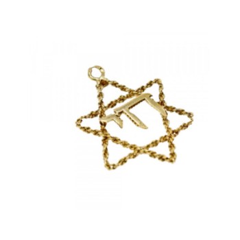 14K YELLOW GOLD STAR OF DAVID PENDANT