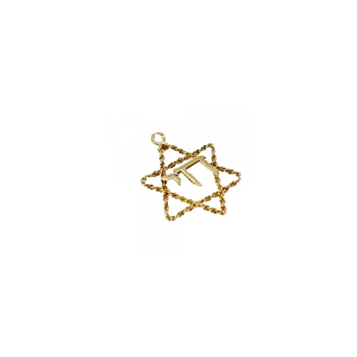 14K YELLOW GOLD STAR OF DAVID PENDANT