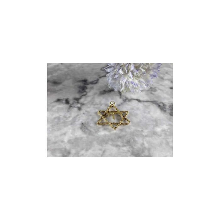 14K YELLOW GOLD STAR OF DAVID PENDANT