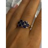 925 Sterling Silver Sapphire & Beryl Ring Size 8