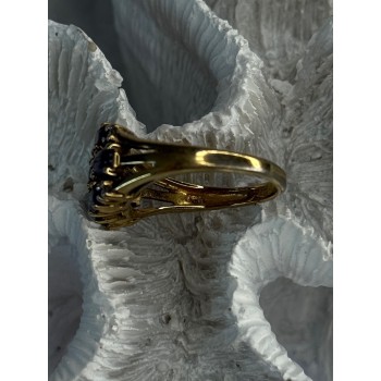 925 Sterling Silver Sapphire & Beryl Ring Size 8