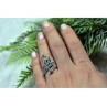 925 Sterling Silver Multi Gemstones Ring Size 7