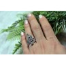 925 Sterling Silver Multi Gemstones Ring Size 7