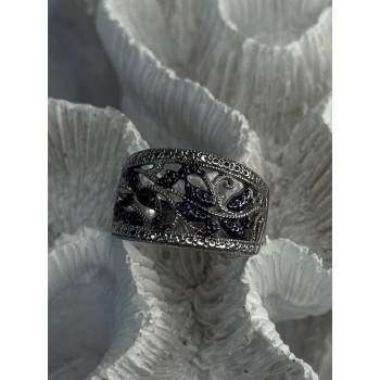 925 Sterling Drop Silver Leaf Design Ring Size 10