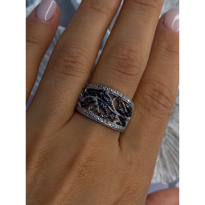 925 Sterling Drop Silver Leaf Design Ring Size 10