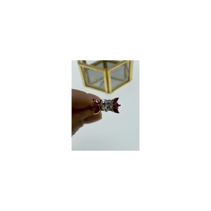 925 Sterling Silver Gold Plated Spinel & CZ 