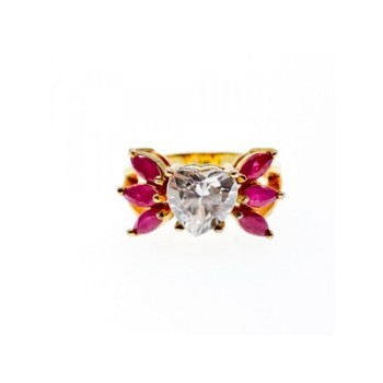 925 Sterling Silver Gold Plated Spinel & CZ 
