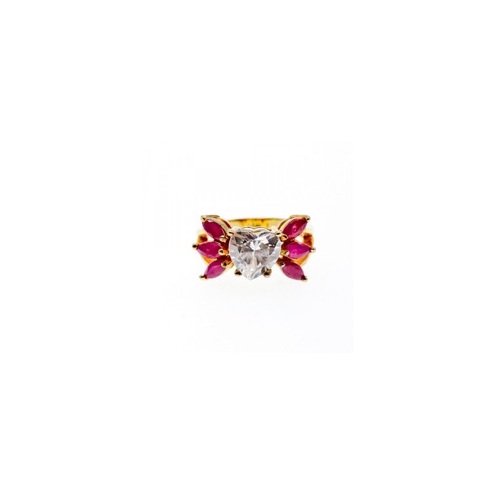 925 Sterling Silver Gold Plated Spinel & CZ 