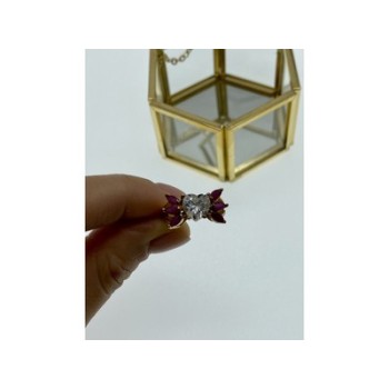 925 Sterling Silver Gold Plated Spinel & CZ 